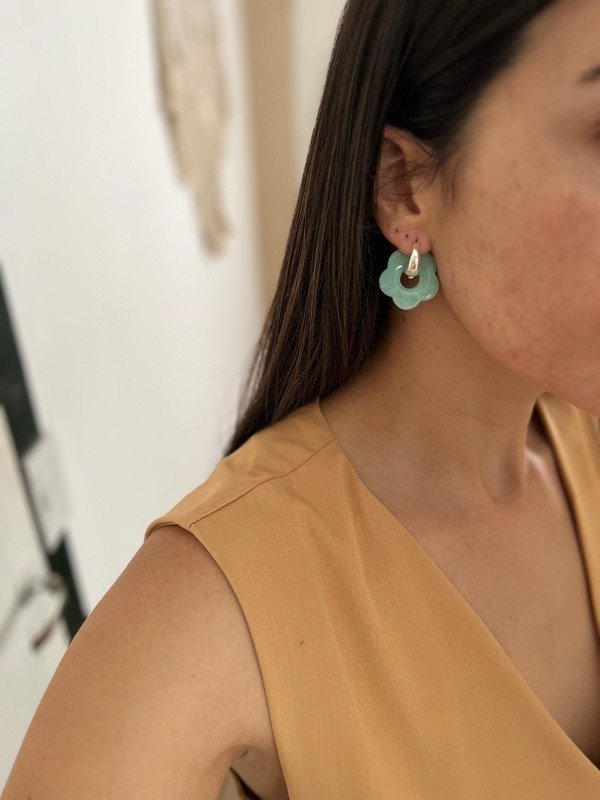Producto - Argollas flor Aqua