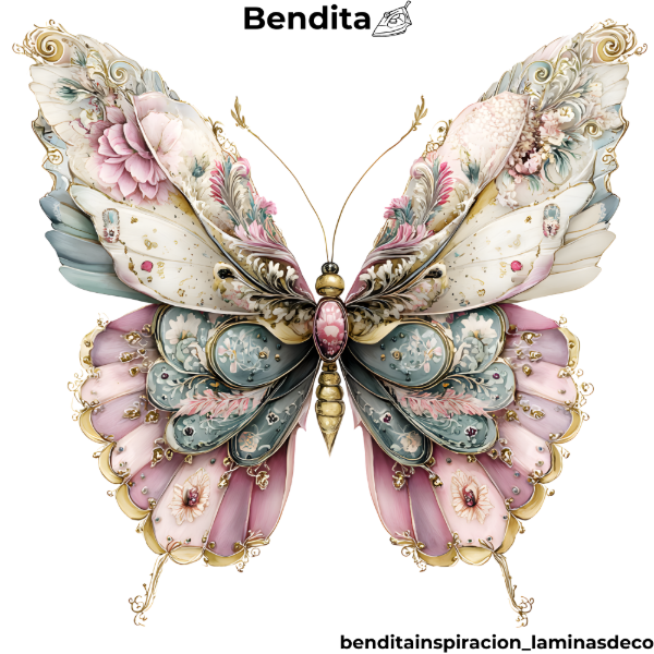 Producto - Bendita Plancha 340 Mariposa en tonos pastel