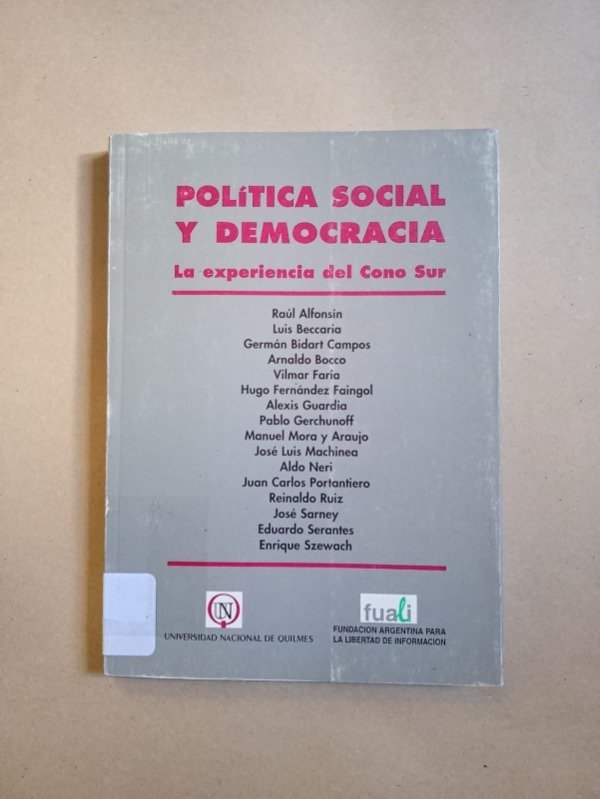 Producto - Política social y democracia - Autores varios - U. Nacional de Quilmes 1997