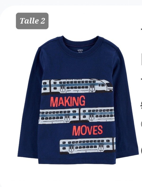Remera manga larga carters talle 2 auto