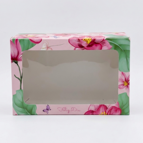 Producto - Caja rectangular "feliz día" estampado floral
