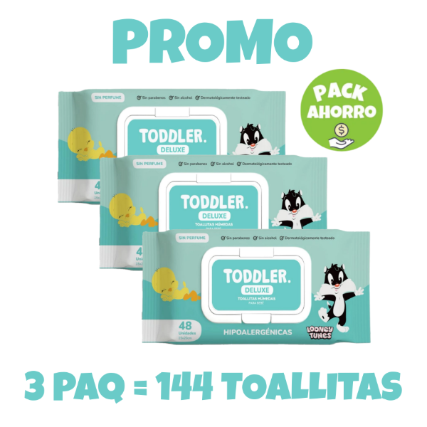 Producto - Promo Toddler Pack x3 Toallitas Húmedas 48u Sin Perfume (144 unidades)