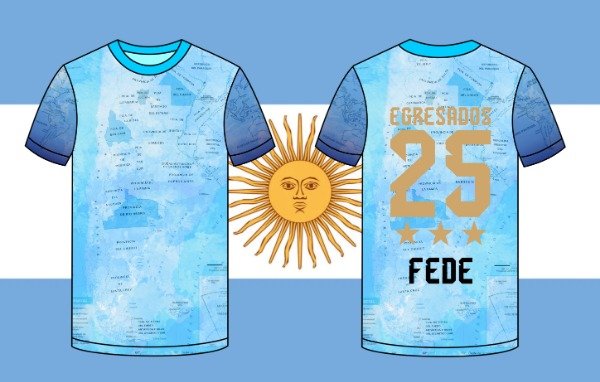 Producto - Diseño para remera y campera mapa argentina