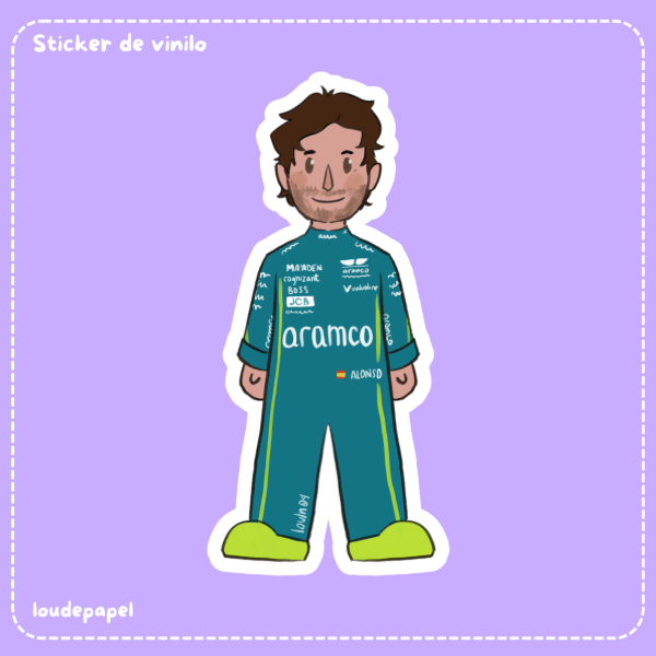 Producto - Mini Fernando Alonso 2025 - Sticker de vinilo