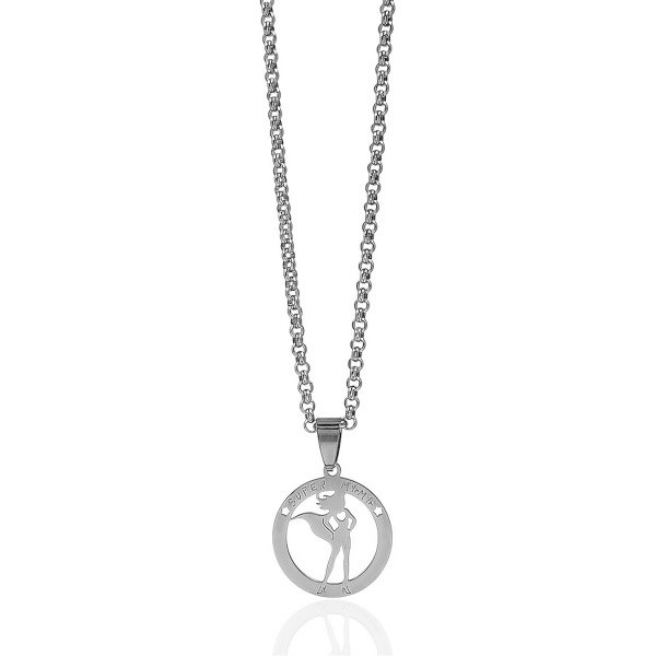 Producto - Collar de acero quirúrgico con dije . Super Mama - 1