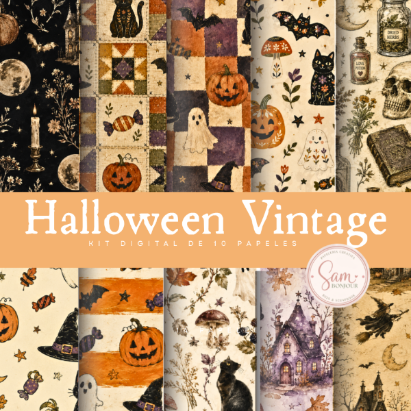 Producto - Archivo Digital: Papeles Halloween Vintage - 0