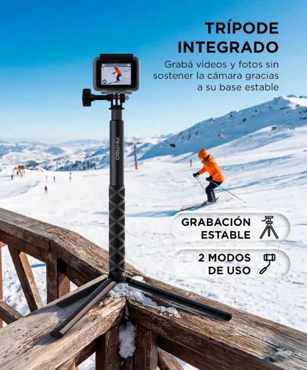 Producto - Palo de selfie extensible hasta 120 cm -c/trípode -compatibilidad universal - 3