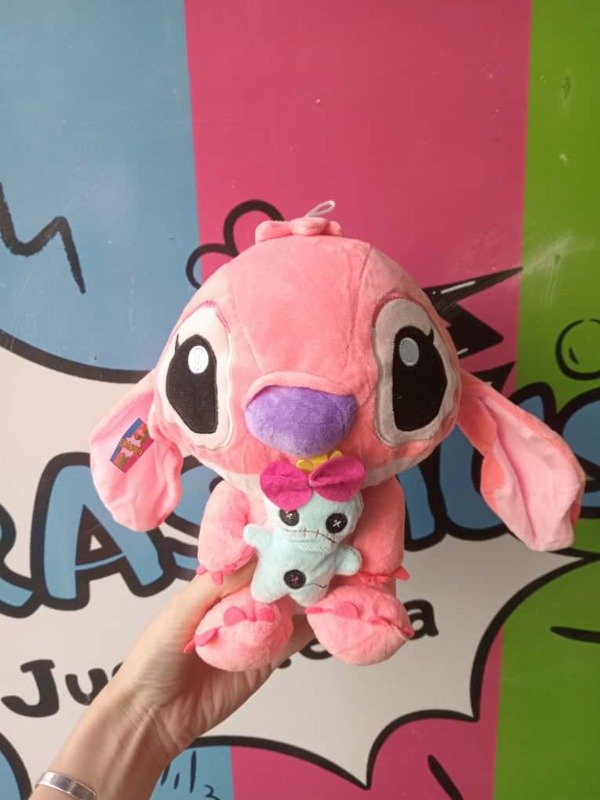Producto - Peluche de Angel con muñeco 25 cm (Stitch rosa)
