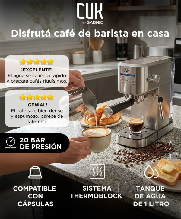 Producto - Cafetera Espresso 20 Bar 3 En 1 Cápsulas Café Molido Jarrito -Gadnic (Cafexp42) - 0