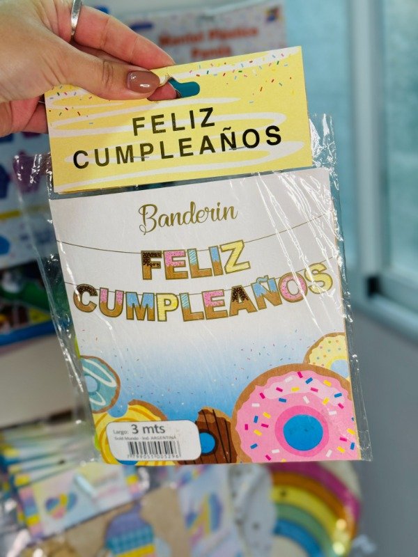 Producto - Banderín FELIZ CUMPLEAÑOS letras donas - 1