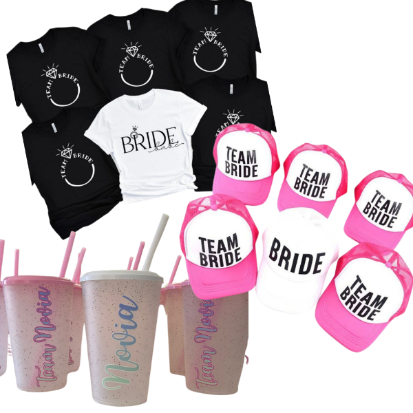 Producto - Remera+gorra+vaso glitter x 10u. personalizado