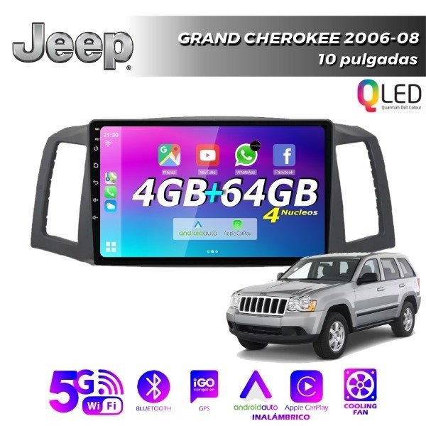 Producto - MULTIMEDIA JEEP GRAND CHEROKEE 2006/05 4G - 9" CON CAR PLAY Y ANDROID AUTO