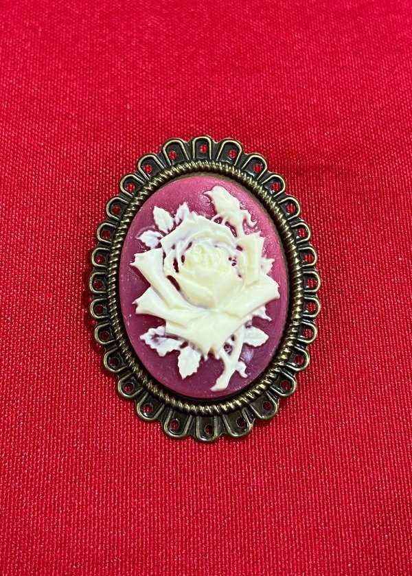 Producto - Broche Rosa natural fondo bordo