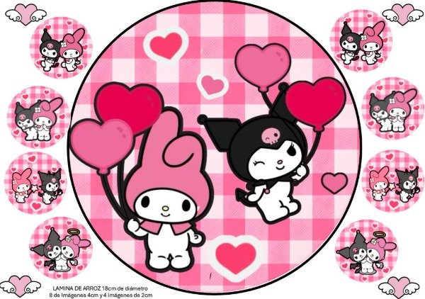 Producto - LAMINA KUROMI Y MELODY 5 REDONDA