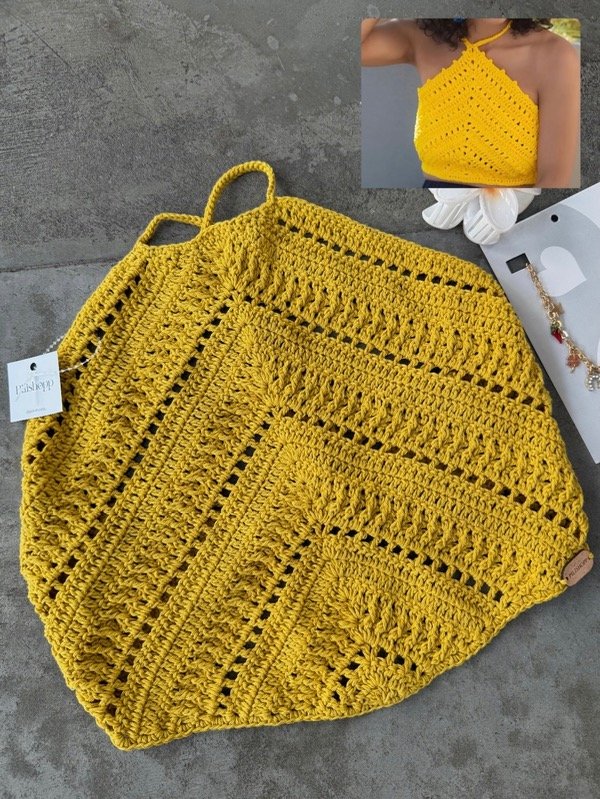 Producto - Top tejido summer mostaza 90-95