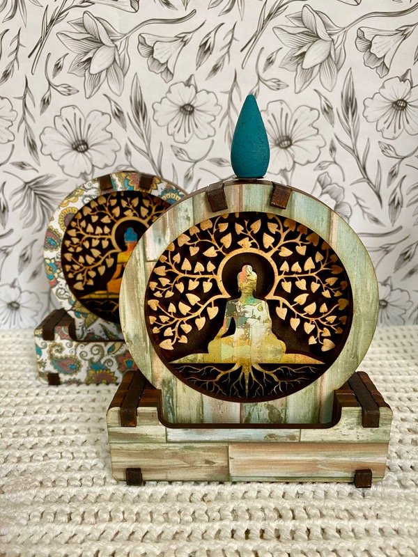 Producto - Cascada de humo Circular Buda de madera