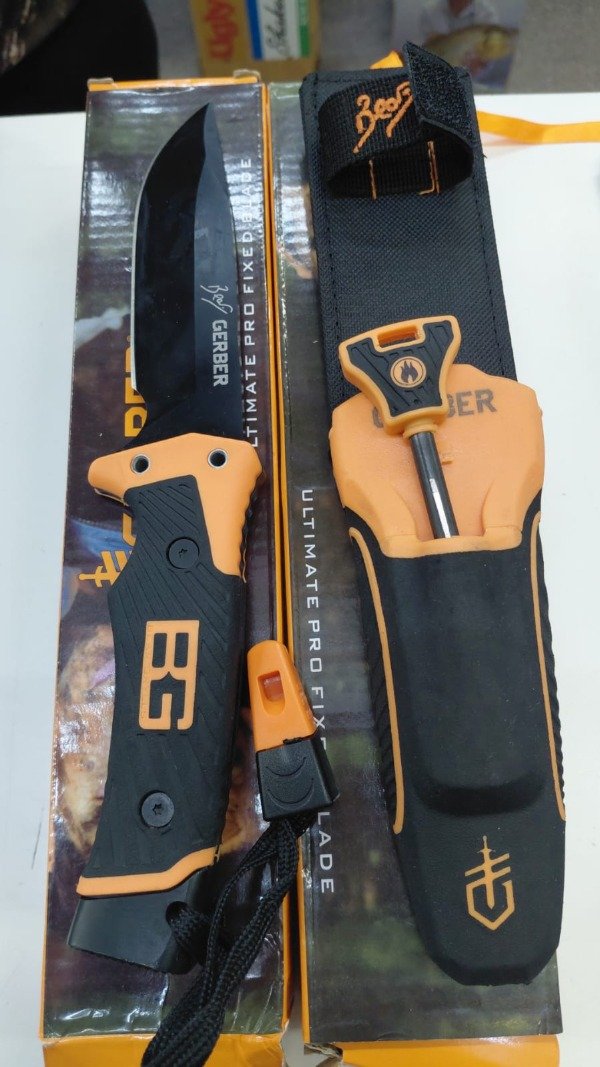 Producto - Cuchillo táctico de supervivencia con pedernal y silbato