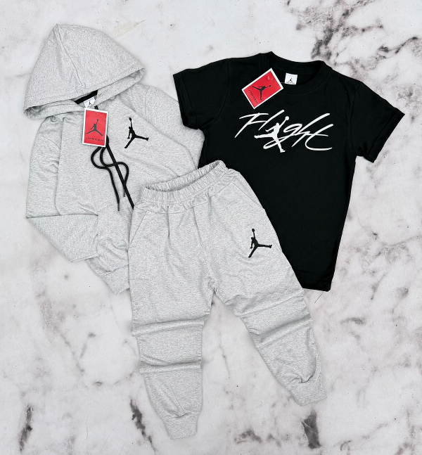 Producto - TRÍO JORDAN GRIS (CAMPERA + REMERA + PANTALÓN)