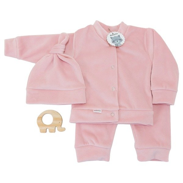 Producto - Conjunto Plush Bebé 3 P / Rosa Viejo