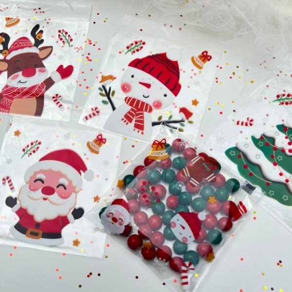 Producto - BOLSITAS NAVIDEÑAS CIERRE AUTOADESIVO 14X14