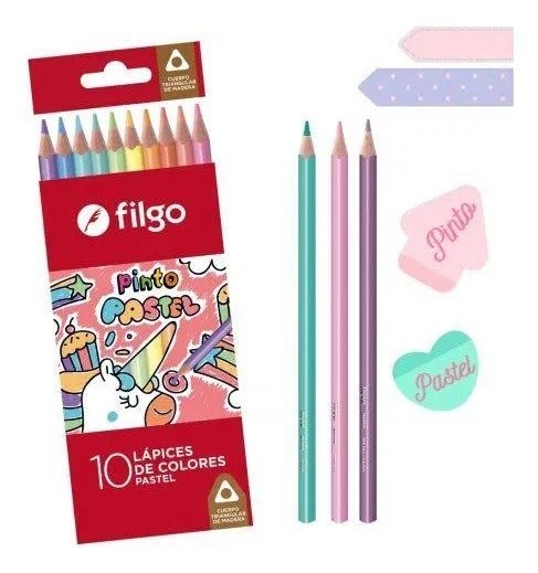 Producto - Lapices de Color Filgo X 10 Largos Pastel PN 401 E10 - 0