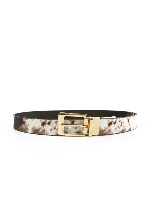 Producto - Cinto reversible cow blanco