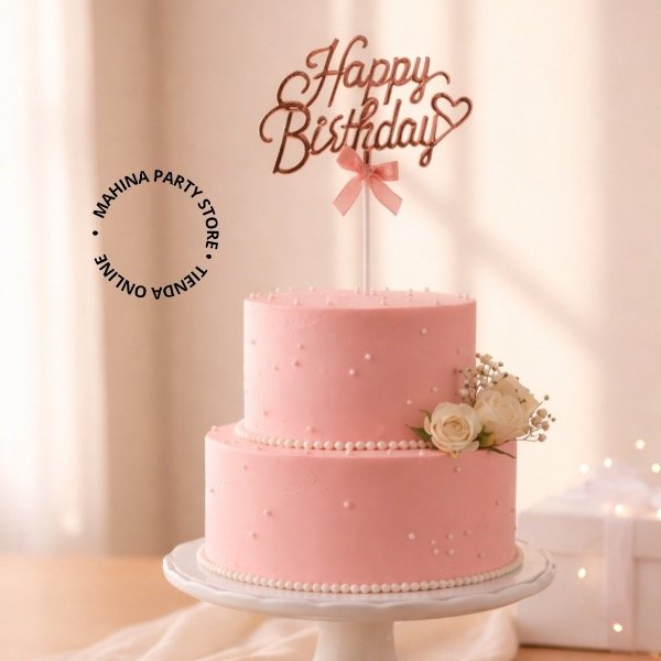 Producto - Topper Happy Birthday Rose Gold