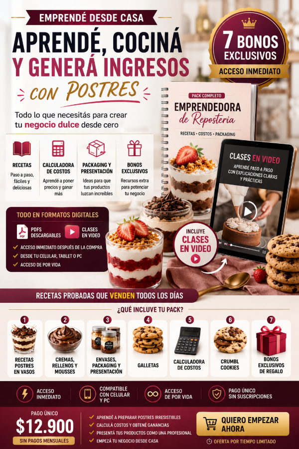 Producto - APRENDÉ REPOSTERÍA Y GENERÁ INGRESOS DESDE CASA