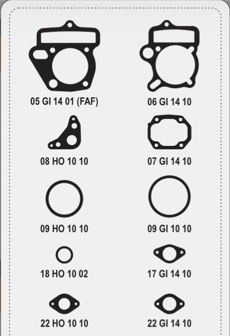 Producto - JUNTAS DE CABEZAL (CON ORING) GILERA SMASH 125 (VARIAS, LEER DESCRIPCION) - ALFA