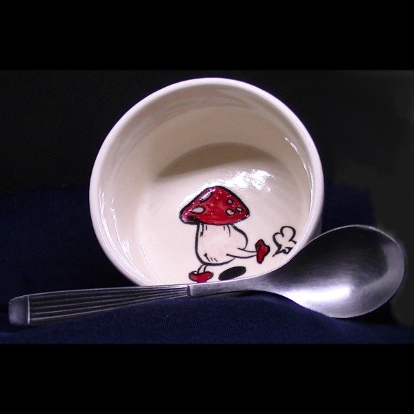 Producto - Cuenco Mostacero - Honguito Dungeon Meshi - Ceramica Artesanal Pintada a Mano