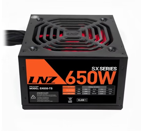 Producto - Fuente ATX 650W -fan 12cm red -pfc activo -cables planos -c/cable power -box ret