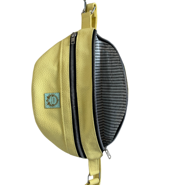 Producto - Riñonera Valdez Amarillo y Negro Ecocuero