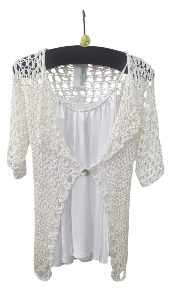 Producto - Campera Paloma- Talle 1-Crudo y Blanco