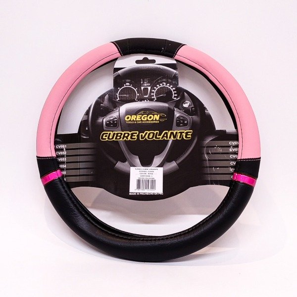 Producto - CUBRE VOLANTE NASCAR NEGRO/ROSA 38CM CV059