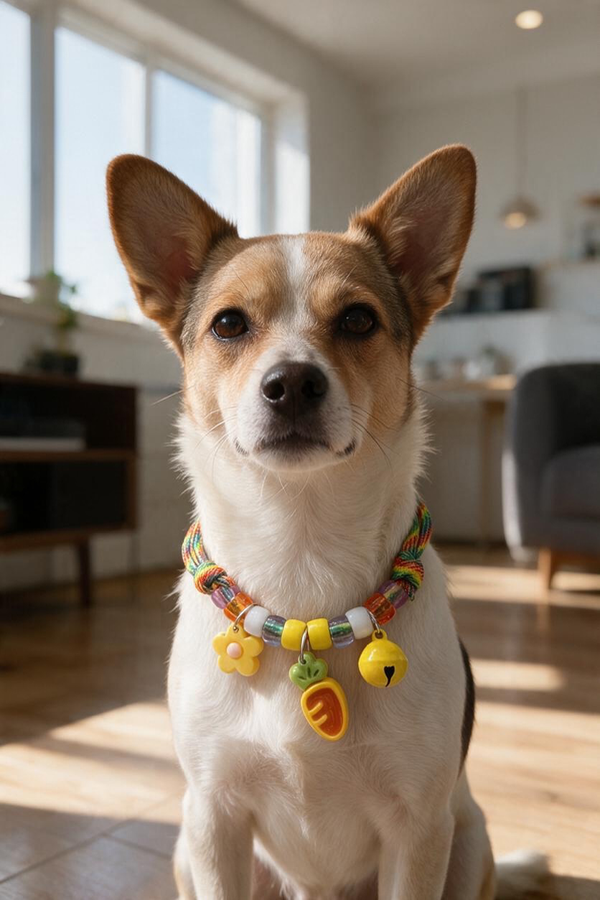 Producto - COLLAR CORDON CON DIJES Y CASCABEL REGULABLE HASTA 34cm - 7