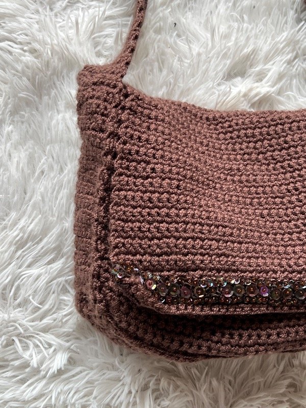 Producto - Mini Morral crochet chocolate - 1