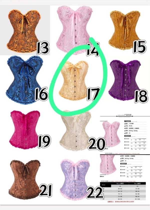 Producto - Corset victoria mas colores