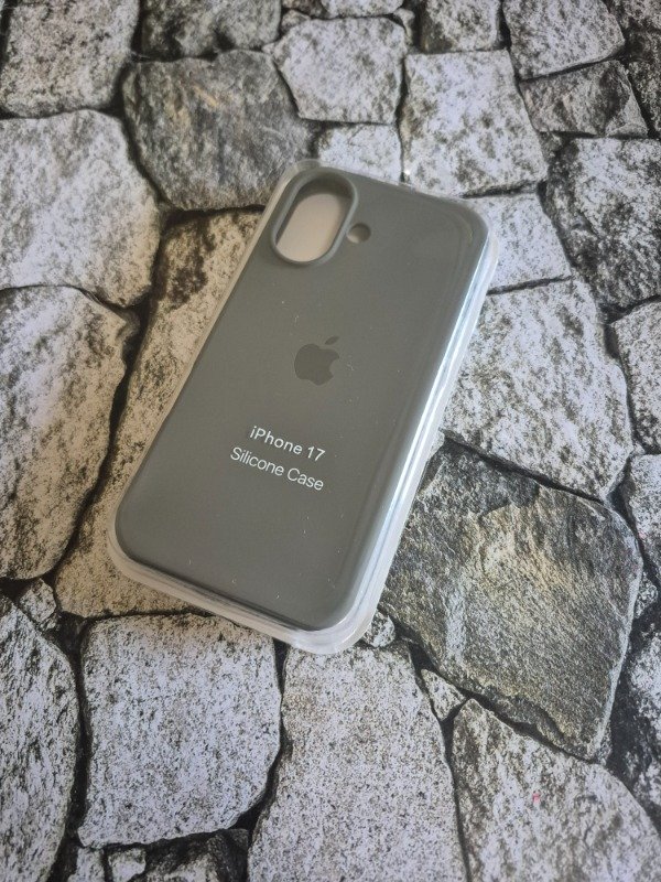 Producto - Funda silicone case logo Iphone 17 gris oscuro
