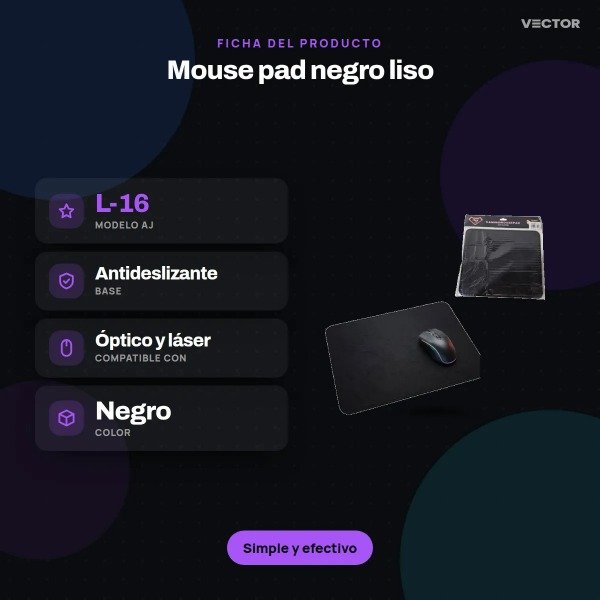 Producto - Mouse Pad Gaming AJ L 16 Negro - 2