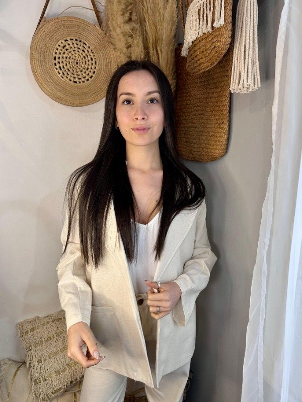 Producto - Blazer Lino Viena Crema