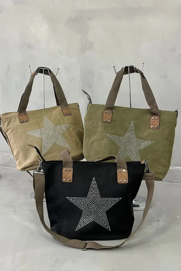 Producto - Cartera bolso  rústico estrella con strass