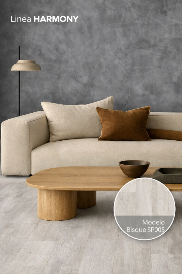 Producto - Piso Vinilico Spc Click Bisque Sp005 5mm Con Manta