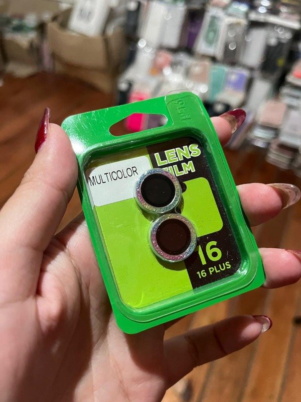 Producto - Iph 16 y iph 16 plus protector de camara brillo multicolorr