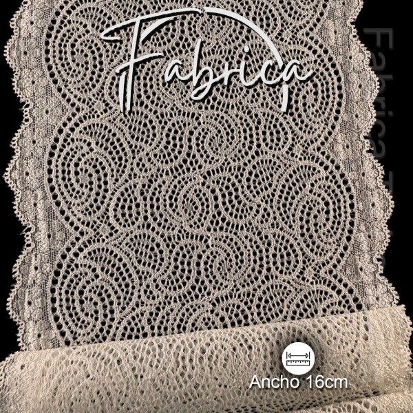 Producto - PS304 Puntilla Manteca. Medida: 16cm (por metro)