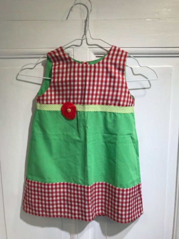 Producto - Vestido WICCO verde y cuadrille colorado/blanco sale - Talle 2 años- PRECIO: 2x