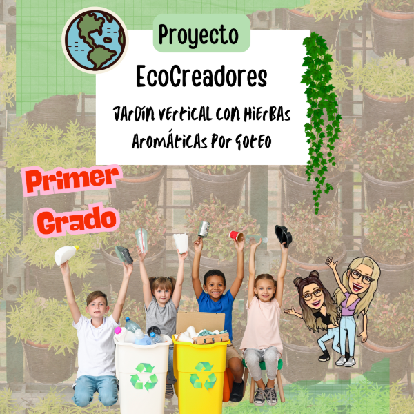 Producto - PROYECTO. ECOCREADORES. JARDIN VERTICAL CON HIERBAS AROMÁTICAS POR GOTE
