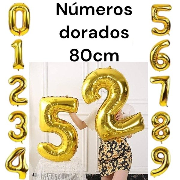 Producto - Globo de número 80 cm DORADO
