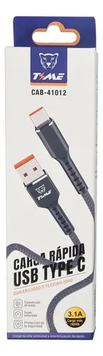 Producto - CABLE CARGA TRANSFERENCIA DE DATOS CARGA RAPIDA TIPO-C 3.1A