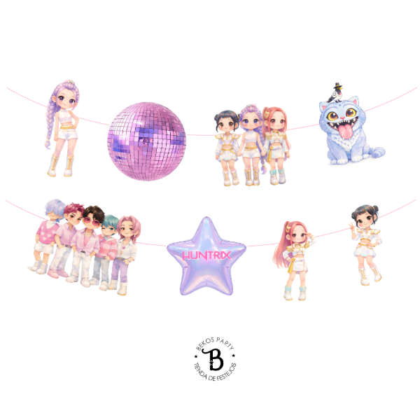 Producto - Guirnalda Huntrix Guerreras del Kpop mod. 2