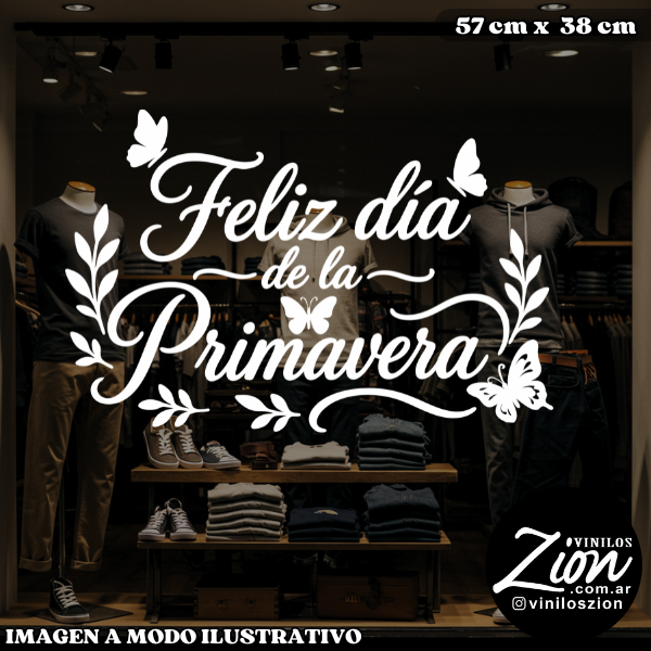 Producto - Vinilos decorativos Para Local Vidriera Feliz dia de la Primavera